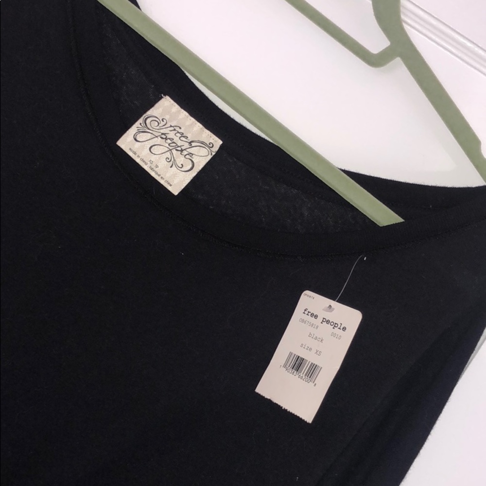 NWT! Free People Black Bell Sleeve Blouse - Picture 6 of 6